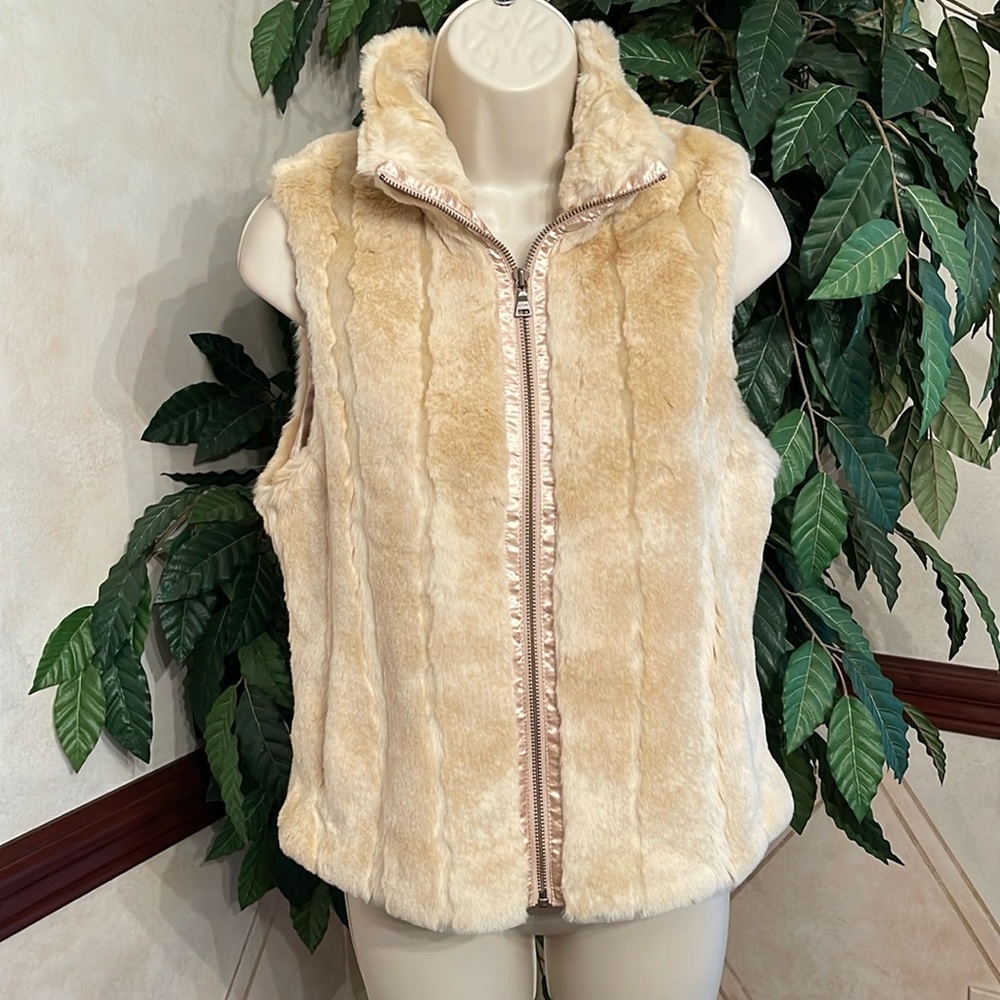 EXPRESS TAN FAUX FUR VEST